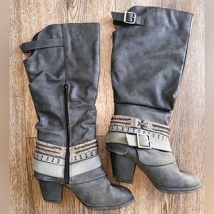 Knee high heel boots